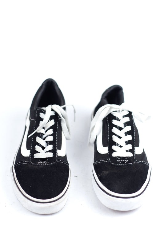 Vans Old Skool Black White Low Canvas & Suede Classic Skater Shoes