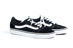 Vans Old Skool Black White Low Canvas & Suede Classic Skater Shoes