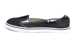 Vans kvd black and white canvas slip ons