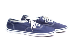 Vans Off The Wall Lace Up Canvas Sneaker Blue