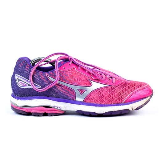 Women's Mizuno Wave Rider 19 Running Athletic Shoes Pink Purple