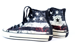 Converse All Star Chuck Taylor American Flag High Vintage Shoes White Mens