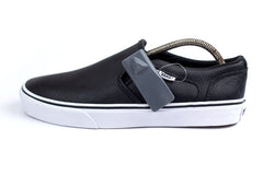 VANS Off The Wall Black PERF LEATHER Slip-On Shoes Men