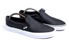 VANS Off The Wall Black PERF LEATHER Slip-On Shoes Men