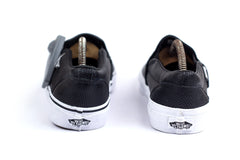 VANS Off The Wall Black PERF LEATHER Slip-On Shoes Men