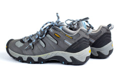 KEEN Womens Trekker Shoes Low Gray Blue Hiking Trail Waterproof Outdoor