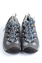 KEEN Womens Trekker Shoes Low Gray Blue Hiking Trail Waterproof Outdoor