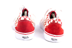 Vans Men US Sneakers High Cut Checkered Red White