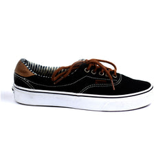 VANS OFF THE WALL ERA 59 SK8 BLACK CANVAS/LEATHER SNEAKERS