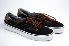 VANS OFF THE WALL ERA 59 SK8 BLACK CANVAS/LEATHER SNEAKERS