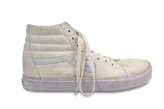 VANS Leather Upper White Athletic Shoes