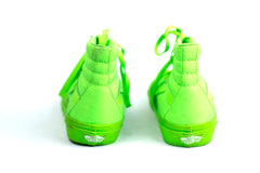 VANS Sneakers Womens 5.5 Neon Green High Top Skateboard Shoes Fluorescent