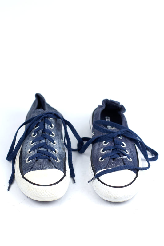 Man & Women Classic Canvas Dark Blue Denim Sneakers Casual Shoes