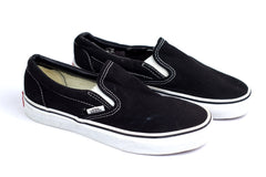 Vans Adult Slip on Black/White Canvas