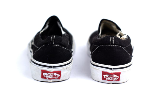 Vans Adult Slip on Black/White Canvas