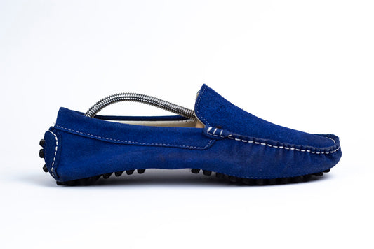 Cobalt Blue Suede Penny Loafers