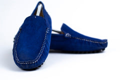 Cobalt Blue Suede Penny Loafers