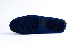 Cobalt Blue Suede Penny Loafers