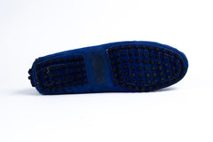 Cobalt Blue Suede Penny Loafers