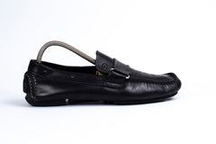 LOUIS VUITTON MONTE CARLO LINE 16 YEARS LEATHER DRIVING SHOES 7.5 MEN BLACK FA0186 LV LOGO