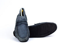 Harry of London Basel 2 Midnight Blue Suede Driver Loafer dressup shoes