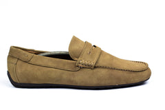 Suede Loafer Beige with Buckle