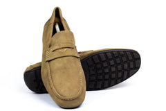 Suede Loafer Beige with Buckle