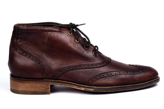 dez le vôtre Bottes cheville en cuir Cole Haan Liam Chukka II bout d'aile marron Brogue C11053 taille 8M