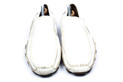 Men's ALDO White Leather Dragon Slip On Driving Shoes