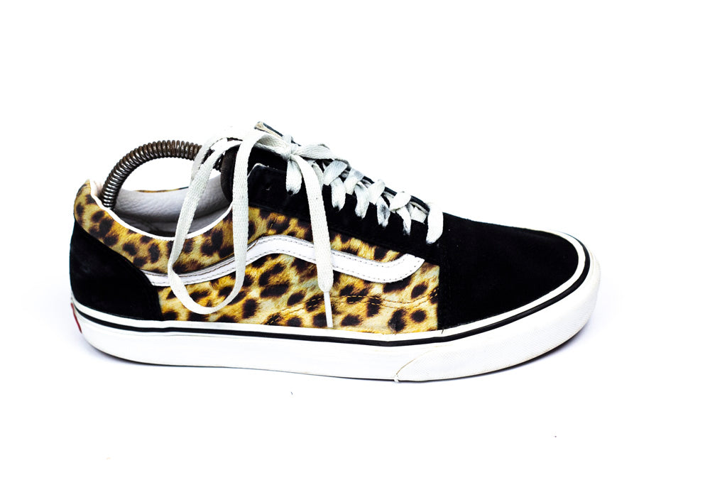 VANS M Width Leopard Athletic Shoes for Women