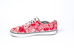 Vans Era Off The Wall All Over Print Red White Skate Sneakers Shoes