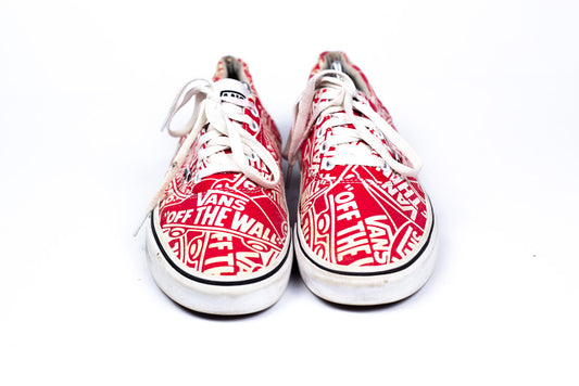 Vans Era Off The Wall All Over Print Red White Skate Sneakers Shoes