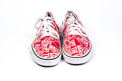 Vans Era Off The Wall All Over Print Red White Skate Sneakers Shoes