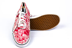 Vans Era Off The Wall All Over Print Red White Skate Sneakers Shoes