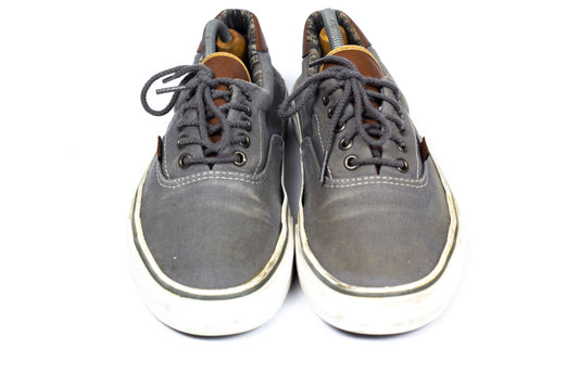 Vans Canvas Shoes Gray With Brown Leather Tongue Men's