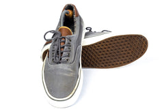 Vans Canvas Shoes Gray With Brown Leather Tongue Men's