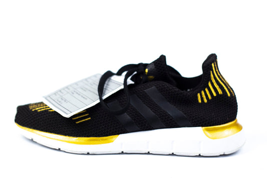 ew Adidas Swift Run Black/White/Gold Metallic