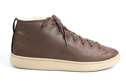 UGG Mens Pismo Sneaker Hi Cozy Brown Leather