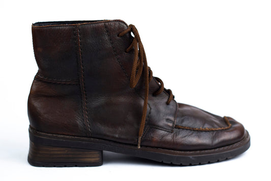 "Massimo Dutti" men Dark Brown Leather boots