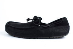 UGG Slippers Mens 11 Topher Moccasin Black Suede Moc Toe Bow Top Casual Comfort