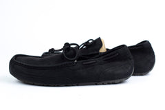 UGG Slippers Mens 11 Topher Moccasin Black Suede Moc Toe Bow Top Casual Comfort