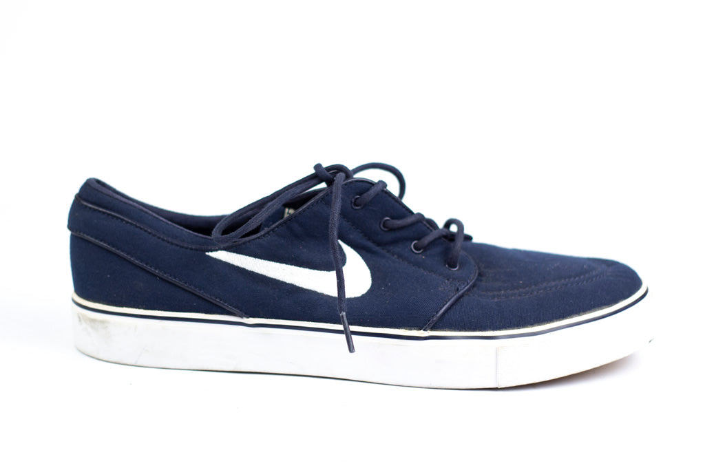 Nike Men's Zoom Stefan Janoski Canvas Obsidian / White Gum Light Brown Metallic Ankle-High Skateboarding Shoe