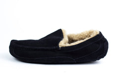 Black Slippers Moccasin Suede for Men