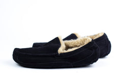 Black Slippers Moccasin Suede for Men