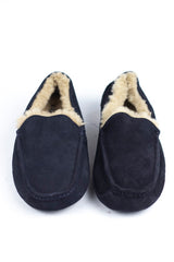 Black Slippers Moccasin Suede for Men