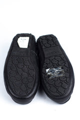 D Moccasin Black Slippers for Men